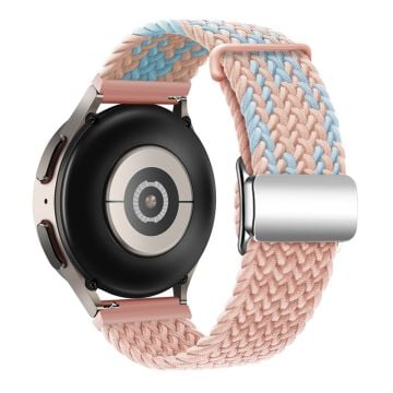 Huawei Watch GT 3 42mm / GT 3 Pro 43mm Universal 20mm Woven Strap Magnetic Silver Buckle klockarmband - Blå + Rosa + Rosa