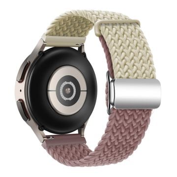 Huawei Watch GT 3 42mm / GT 3 Pro 43mm Universal 20mm Woven Strap Magnetic Silver Buckle klockarmband - Stjärnljus + Rökig Lila