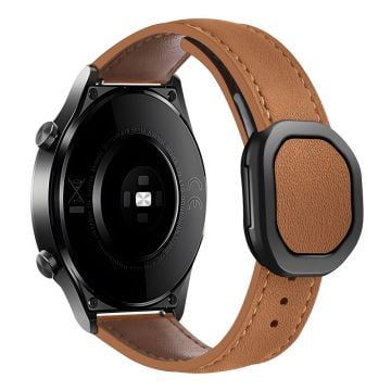 Huawei Watch 4 Pro / 4 / GT 4 46mm Universal 22mm Magnetiskt spänne Klockarmband i äkta ko-läder - Brun