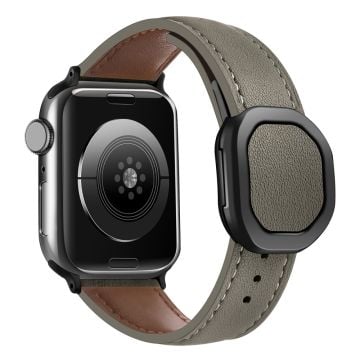 Apple Watch Series 41mm - 40mm - 38mm armband i äkta koskinn med magnetiskt spänne - Tan