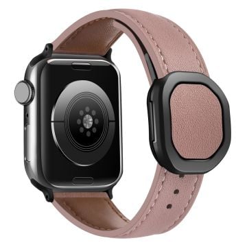 Apple Watch Series 41mm - 40mm - 38mm armband i äkta koskinn med magnetiskt spänne - Bean Rosa