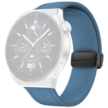 Huawei Watch 4 / 4 Pro / GT 4 46mm klockarmband 22mm magnetiskt läderbelagt silikonarmband - Blå