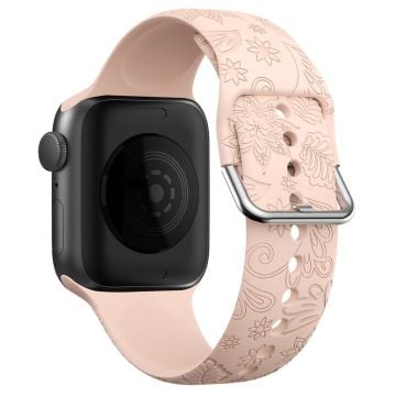 Apple Watch Series 49mm - 45mm - 44mm - 42mm Silikonarmband med mönstertryck - Rosa