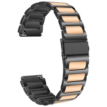 Huawei Watch 4 / 4 Pro / GT 4 46mm ersättningsklockarmband 22mm zinklegeringsarmband - Svart + Roséguld