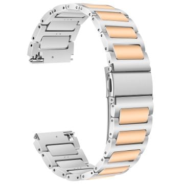 Huawei Watch 4 / 4 Pro / GT 4 46mm ersättningsklockarmband 22mm zinklegeringsarmband - Silver + Roséguld