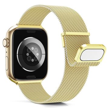 KALEBOL Apple Watch Series 49mm - 45mm - 44mm - 42mm Milanese Magnetic klockarmband - Guld