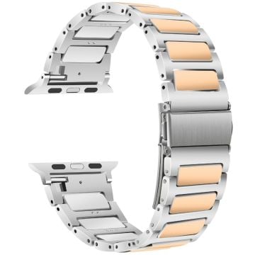 KALEBOL Apple Watch Series 41 mm - 40 mm - 38 mm klockarmband i zinklegering - Silver + Roséguld