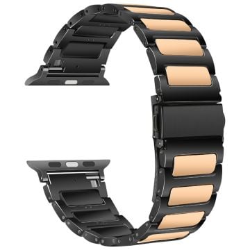 KALEBOL Apple Watch Series 41 mm - 40 mm - 38 mm klockarmband i zinklegering - Svart + Roséguld