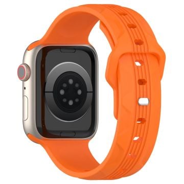 KALEBOL Apple Watch Series 41mm - 40mm - 38mm Silikonarmband Vertikal Strip Texture - Orange