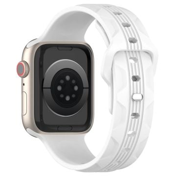 KALEBOL Apple Watch Series 41mm - 40mm - 38mm Silikonarmband Vertikal Strip Texture - Vit