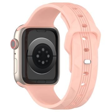 KALEBOL Apple Watch Series 41mm - 40mm - 38mm Silikonarmband Vertikal Strip Texture - Rosa Ros