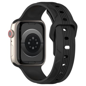 KALEBOL Apple Watch Series 41mm - 40mm - 38mm Silikonarmband Vertikal Strip Texture - Svart