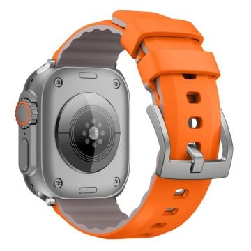 KALEBOL Apple Watch Series 41mm - 40mm - 38mm klockarmband i silikon med dubbla färger - Orange