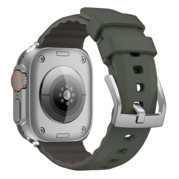 KALEBOL Apple Watch Series 41mm - 40mm - 38mm klockarmband i silikon med dubbla färger - Svartaktig Grön