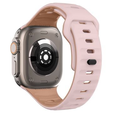 KALEBOL Apple Watch Series 49mm - 45mm - 44mm - 42mm Silikonarmband - Rosa + Rosa