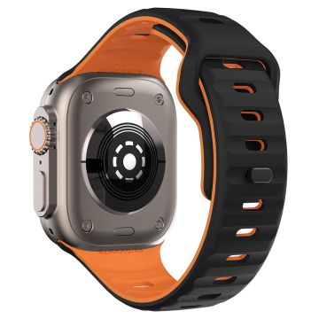 KALEBOL Apple Watch Series 41mm - 40mm - 38mm Silikonarmband Dual Color - Svart + Orange