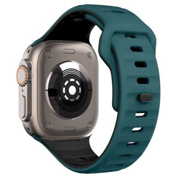 KALEBOL Apple Watch Series 41mm - 40mm - 38mm Silikonarmband Dual Color - Svartaktig Grön + Svart