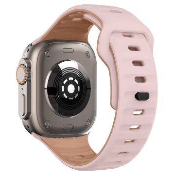 KALEBOL Apple Watch Series 41mm - 40mm - 38mm Silikonarmband Dual Color - Rosa + Rosa