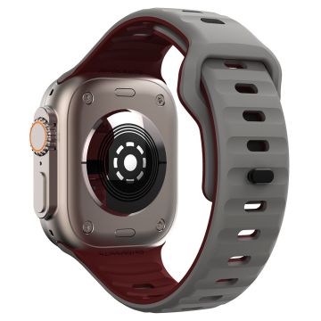 KALEBOL Apple Watch Series 41mm - 40mm - 38mm Silikonarmband Dual Color - Rymdgrå + Vinröd