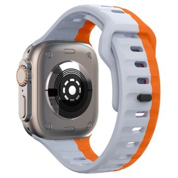 KALEBOL Apple Watch Series 41mm - 40mm - 38mm Silikonarmband Dual Color - Grå + Orange