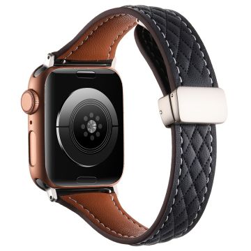 KALEBOL Apple Watch Series 41mm - 40mm - 38mm klockarmband i äkta läder - Svart