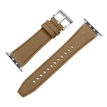 Apple Watch Series 41mm - 40mm - 38mm klockarmband i äkta läder - Ljusbrun