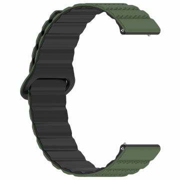 Huawei Watch 4 / 4 Pro / GT 4 46 mm magnetiskt armband 22 mm universellt klockarmband i silikon - Militärgrön + Svart