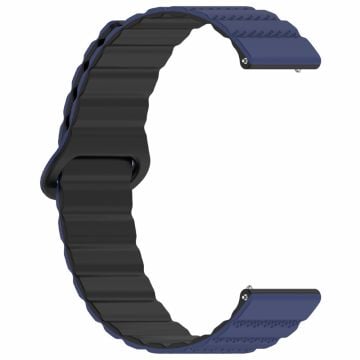 Huawei Watch 4 / 4 Pro / GT 4 46 mm magnetiskt armband 22 mm universellt klockarmband i silikon - Mörkblå + Svart