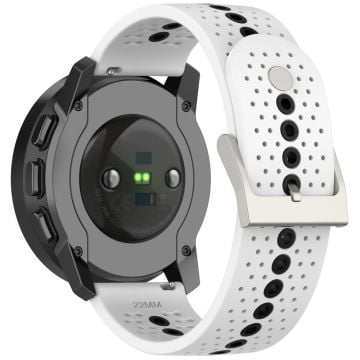 Huawei Watch 4 / 4 Pro / GT 4 46 mm klockarmband med färghål 22 mm universellt silikonarmband - Vit + Svart