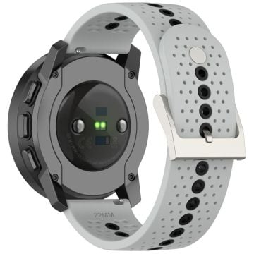 Huawei Watch 4 / 4 Pro / GT 4 46 mm klockarmband med färghål 22 mm universellt silikonarmband - Grå + Svart