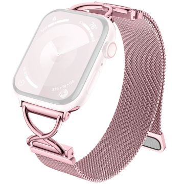 Apple Watch Series 9 8 7 41mm / 6 5 4 SE SE (2022) SE (2023) 40mm / 1 2 3 38mm Metal Strap Wrist Band - Rose Pink