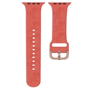 Apple Watch Series 41mm - 40mm - 38mm armband i rosa silikon - Röd