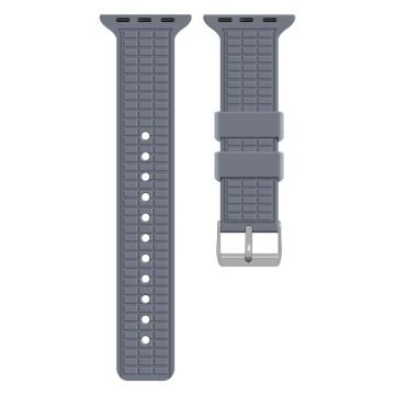 Apple Watch Series 41mm - 40mm - 38mm Strap Grid Pattern Silicone Watch Band - Lavender Grey