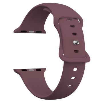 Apple Watch Series 41mm - 40mm - 38mm Watch Strap 8-Shaped Buckle Silicone Band - Wine Red