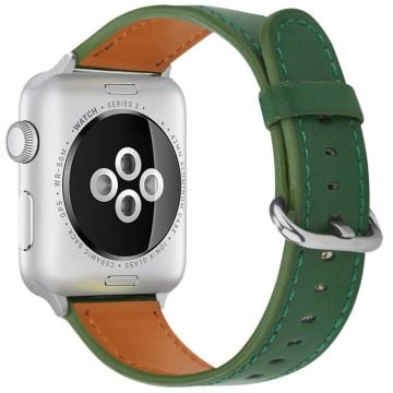 Apple Watch Series 41mm - 40mm - 38mm armband i äkta koskinn - Grön