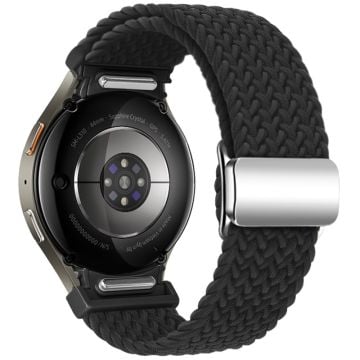 Samsung Galaxy Watch 20mm flätat klockarmband magnetiskt armband - Svart