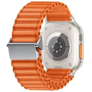 Apple Watch Series 41mm - 40mm - 38mm Nylonarmband med vågig textur - Orange