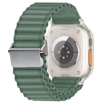 Apple Watch Series 41mm - 40mm - 38mm Nylonarmband med vågig textur - Militärgrön