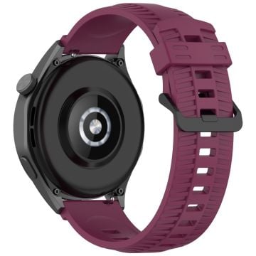 Huawei Watch GT 3 42mm / GT 3 Pro 43mm Silicone Watch Strap 20mm Tire Texture Wrist Band - Wine Red