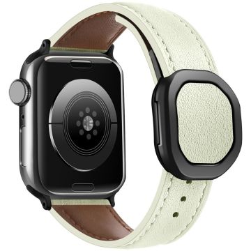 KALEBOL Apple Watch Series 41mm - 40mm - 38mm Genuine Cow Leather Band - Beige