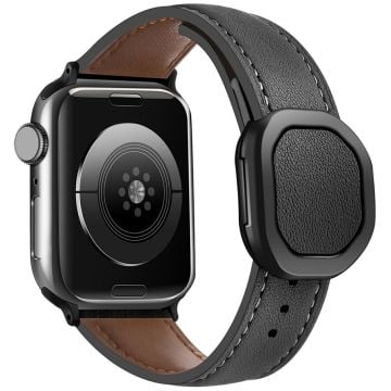 KALEBOL Apple Watch Series 41mm - 40mm - 38mm Genuine Cow Leather Band - Black