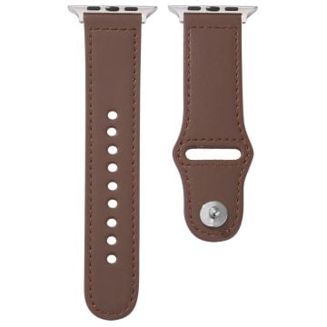 KALEBOL Apple Watch Series 41mm - 40mm - 38mm Watch Strap, Large Buckle - Coffee