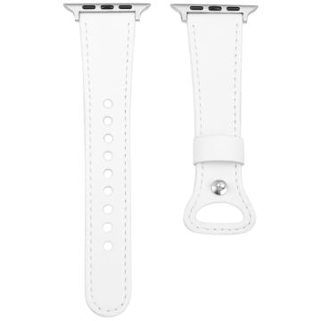 KALEBOL Apple Watch Series 41mm - 40mm - 38mm Genuine Cow Leather Watch Band - White