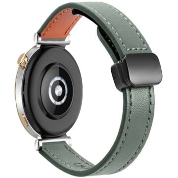 Samsung Galaxy Watch 22 mm klockarmband med magnetiskt spänne i mikrofiberläder - Avokadogrön