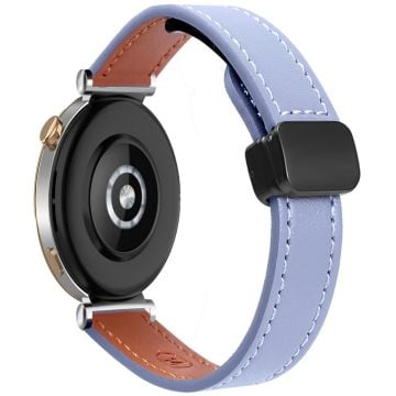 Samsung Galaxy Watch 20 mm klockarmband i mikrofiberläder med magnetiskt spänne - Lila