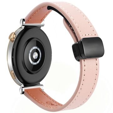 Samsung Galaxy Watch 20 mm klockarmband i mikrofiberläder med magnetiskt spänne - Rosa