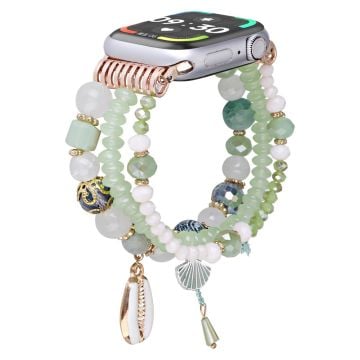 Apple Watch Series 41mm - 40mm - 38mm Shell Beads Bands Three Rows - Green