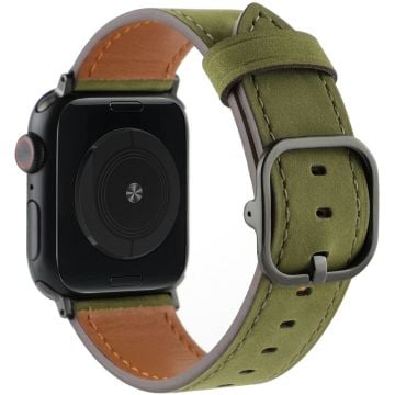 Genuine Cow Leather Strap for Apple Watch Series 41mm - 40mm - 38mm Band - Green