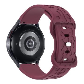 KALEBOL 22mm Silicone Strap for Huawei Watch 4 / 4 Pro / GT 4 46mm Leopard Texture Watch Band - Wine Red