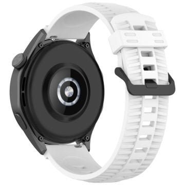 KALEBOL 22mm Silicone Strap for Huawei Watch 4 / 4 Pro / GT 4 46mm Tire Texture Watch Band - White